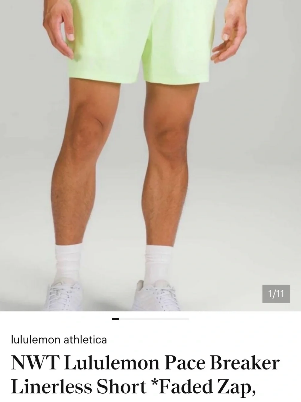 NWT Men's license to train 7inch lemon Neon Green Athletic Shorts XL